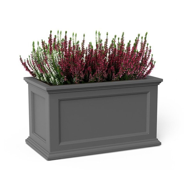 Fairfield 20 x 36 Rectangle Planter, Graphite Grey